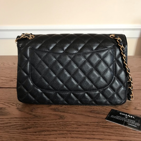 SOLD Chanel classic double flap jumbo CF caviar - Picture 4 of 8